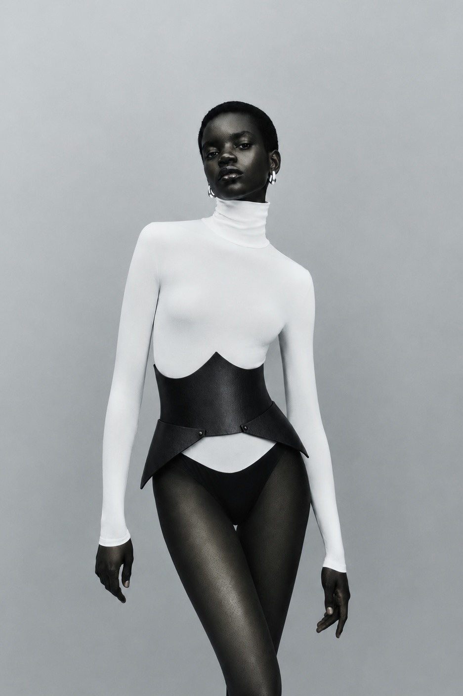 KYVALI campaign — leather corset
